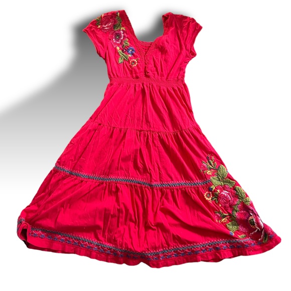 Johnny was red embroidered dress size Xs - Picture 1 of 8